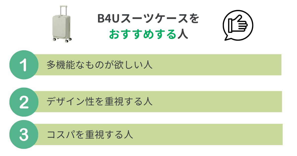 B4Uスーツケースがおすすめな人